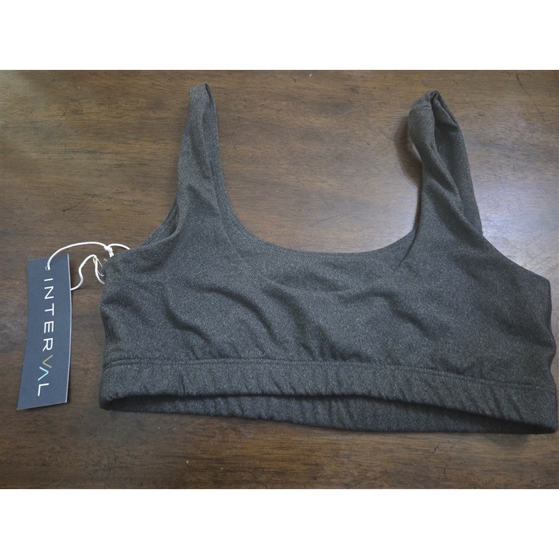 Nwt Interval Sm Double Scoop Yoga Sports Bra Stretch Gym Charcoal 131835 — image 2 of 4